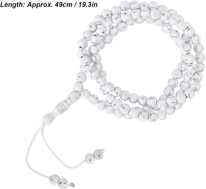 Islamic Prayer Beads, Muslim Rosary Beads 99 Grains Resin Gilding Religious Article Islam Prayer Rosary Beads Islamic Necklaces (White)