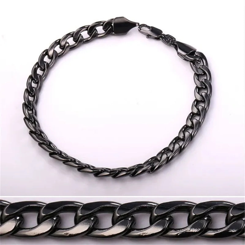 Men Cuban Link Bracelet 18K Stamp Platinum/Rose Gold/Yellow Gold Plated Curb Chain Bracelets