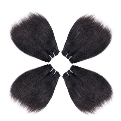 10 Inch Short Human Hair Bundles Natural Color 4 Bundles 12A Brazilian Virgin Hair 100% Unprocessed Straight Human Hair Bundles(10"10"10"10")