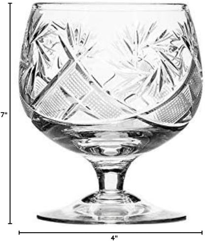 HOMEHUT  Set of 2 Russian Cut Crystal Brandy Snifter Glasses 11-Oz, Old Fashioned Vintage Glassware (Brandy Snifter)