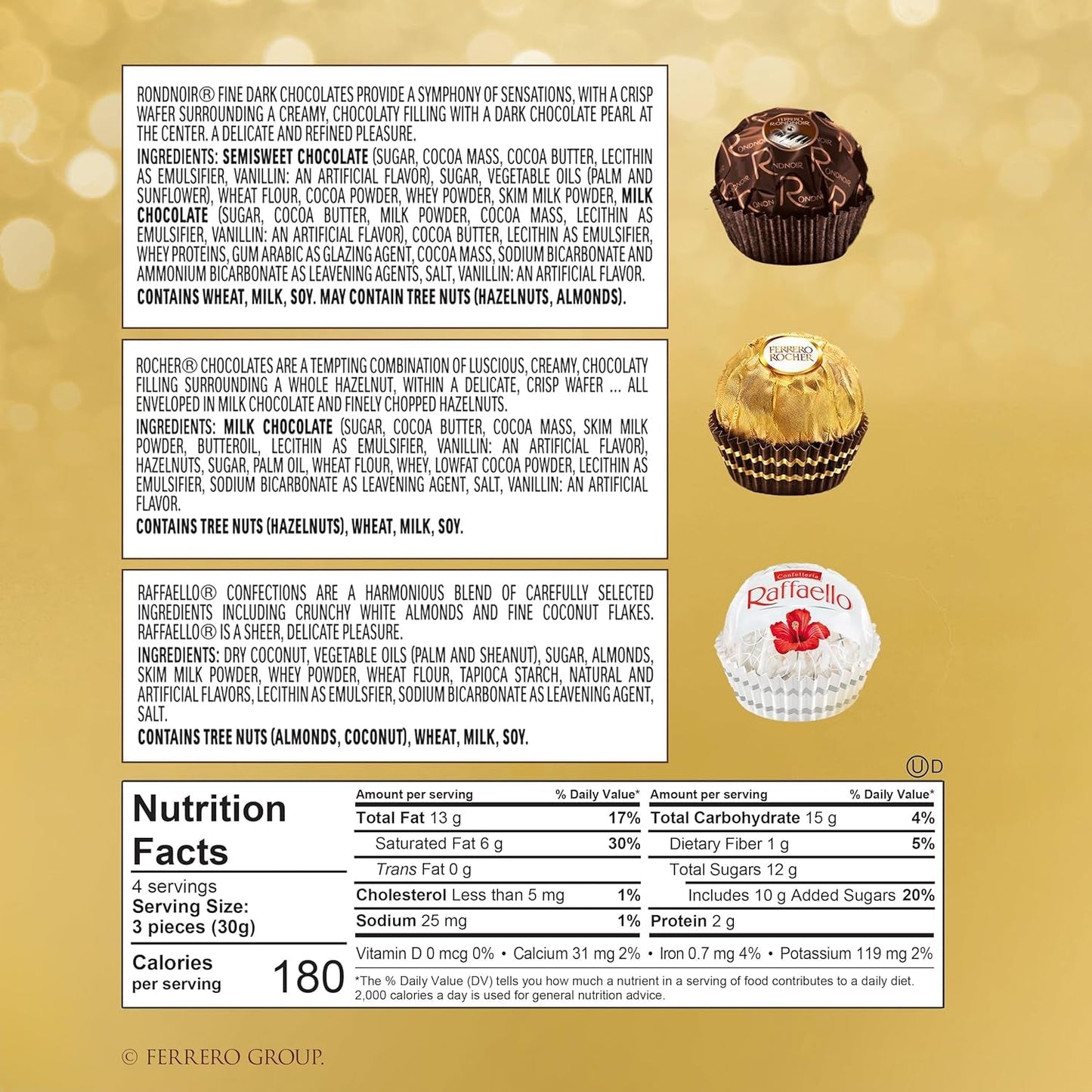 , 12 Count, Premium Gourmet Assorted Hazelnut Milk Chocolate, Dark Chocolate and Coconut Chocolates, Chocolate Gift Box, 4.6 Oz