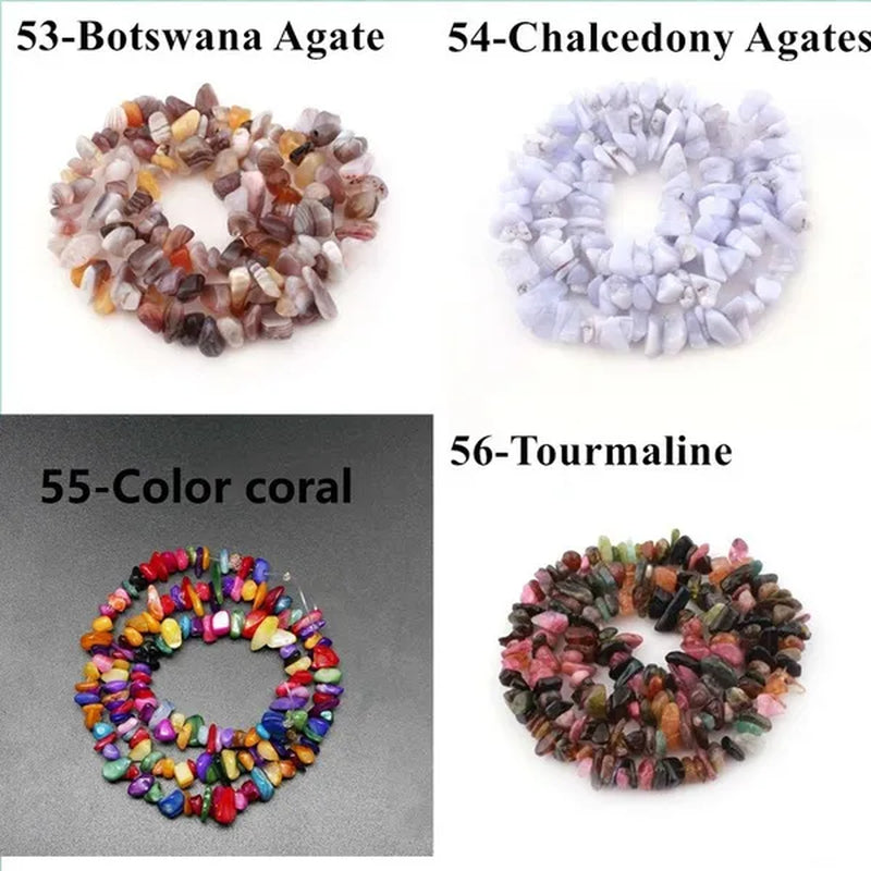 Natural Stone 5-8MM Irregular Shape Freeform Chip Bead Pink Quartz Amethysts Agates Lapis Lazuli for Jewelry Making DIY Bracelet16"