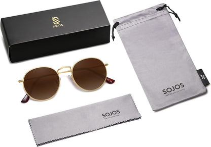 Small round Polarized Sunglasses for Women Men Classic Vintage Retro Shades UV400
