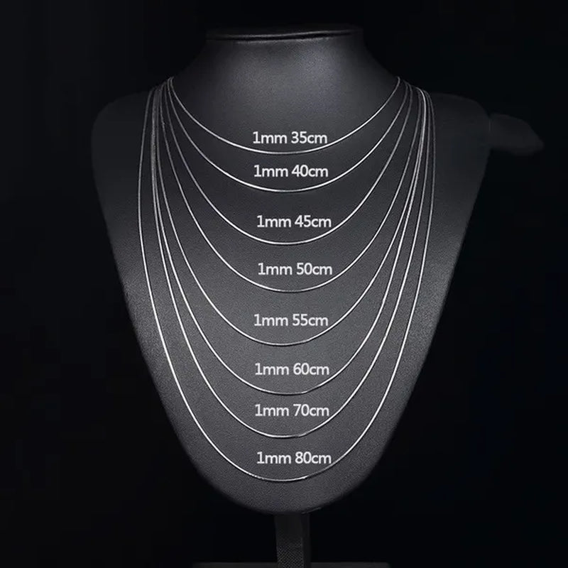 Best Ladies Chain Necklace Solid Surface Filled with 18K Gold and Italian 925 Sterling Silver Jewelry Figaro Snake Chain Necklace Fine Jewelry Length: 16-30 Inches - WORLD TIME VISITS