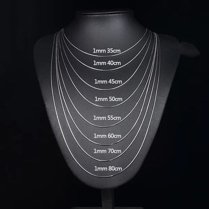 Best Ladies Chain Necklace Solid Surface Filled with 18K Gold and Italian 925 Sterling Silver Jewelry Figaro Snake Chain Necklace Fine Jewelry Length: 16-30 Inches - WORLD TIME VISITS