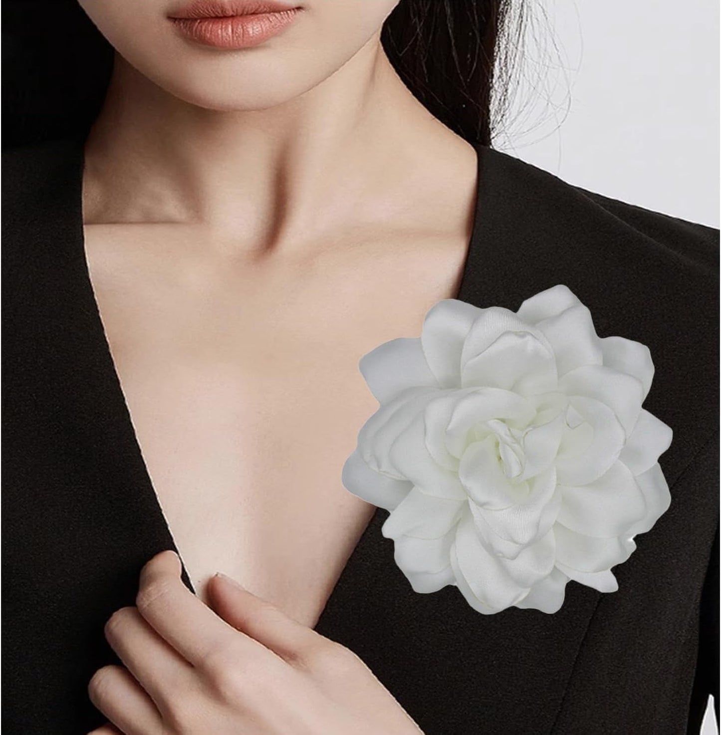 Flower Brooches for Women Satin Fabric Rose Flower Brooches Handmade Flower Brooches Pin for Wedding Party Dance Banquet Ceremony Versatile Floral Accessory for Clothing and Hairstyling Size:4.72In