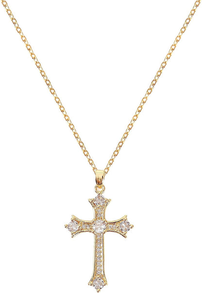 Cross Pendant Necklace for Women Jewelry Gold Cross Necklaces for Women Cross Necklace Minimalist Trendy Jewelry Valentines Day - WORLD TIME VISITS
