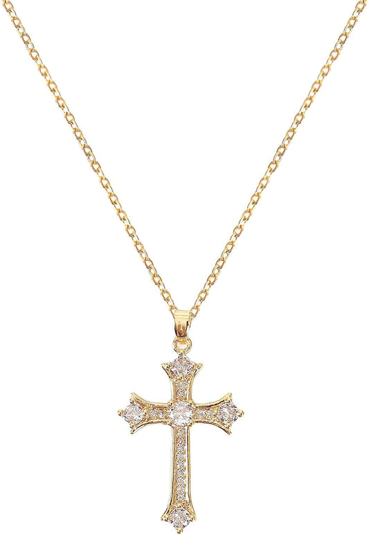 Cross Pendant Necklace for Women Jewelry Gold Cross Necklaces for Women Cross Necklace Minimalist Trendy Jewelry Valentines Day - WORLD TIME VISITS