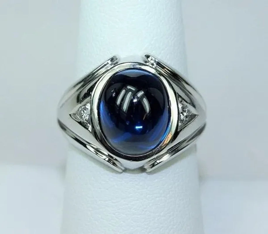 Classic Blue Zircon Rings for Men and Women Silver Color White Zircon Ring Engagement Wedding Ring Anniversary Party Gift Fashion Jewelry Size: 5-11 - WORLD TIME VISITS