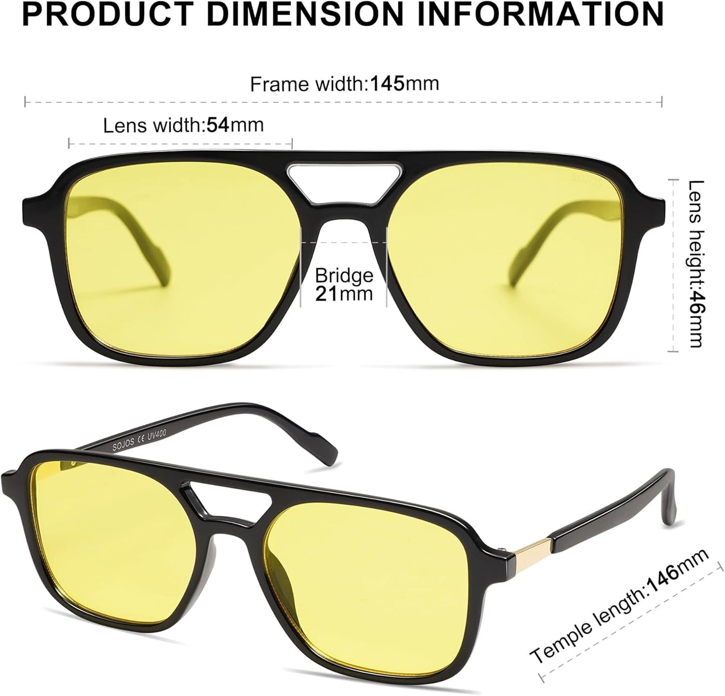 Retro Aviator Sunglasses for Women Men,Trendy Rectangle Womens Mens Shades Sun Glasses SJ2202