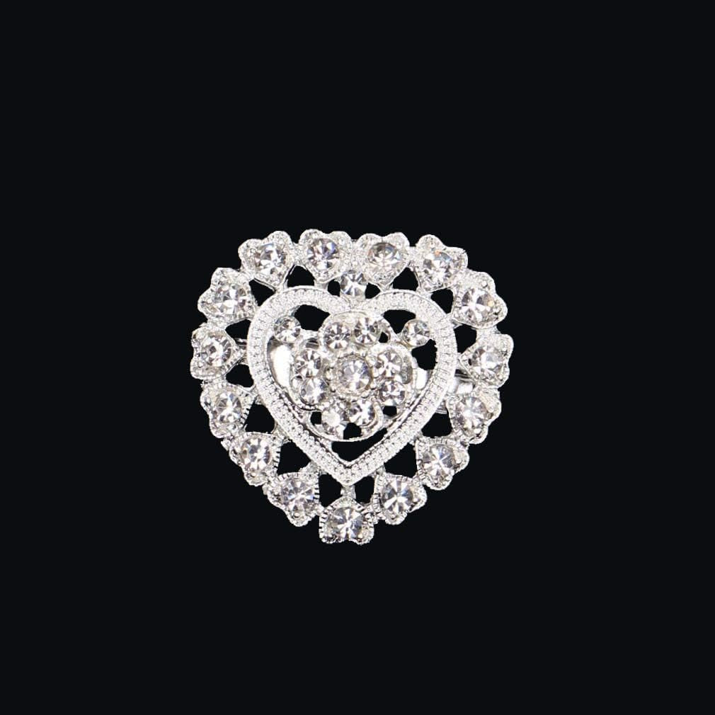 24Pcs Lot Rhinestone Crystal Flower Brooches Pin Set