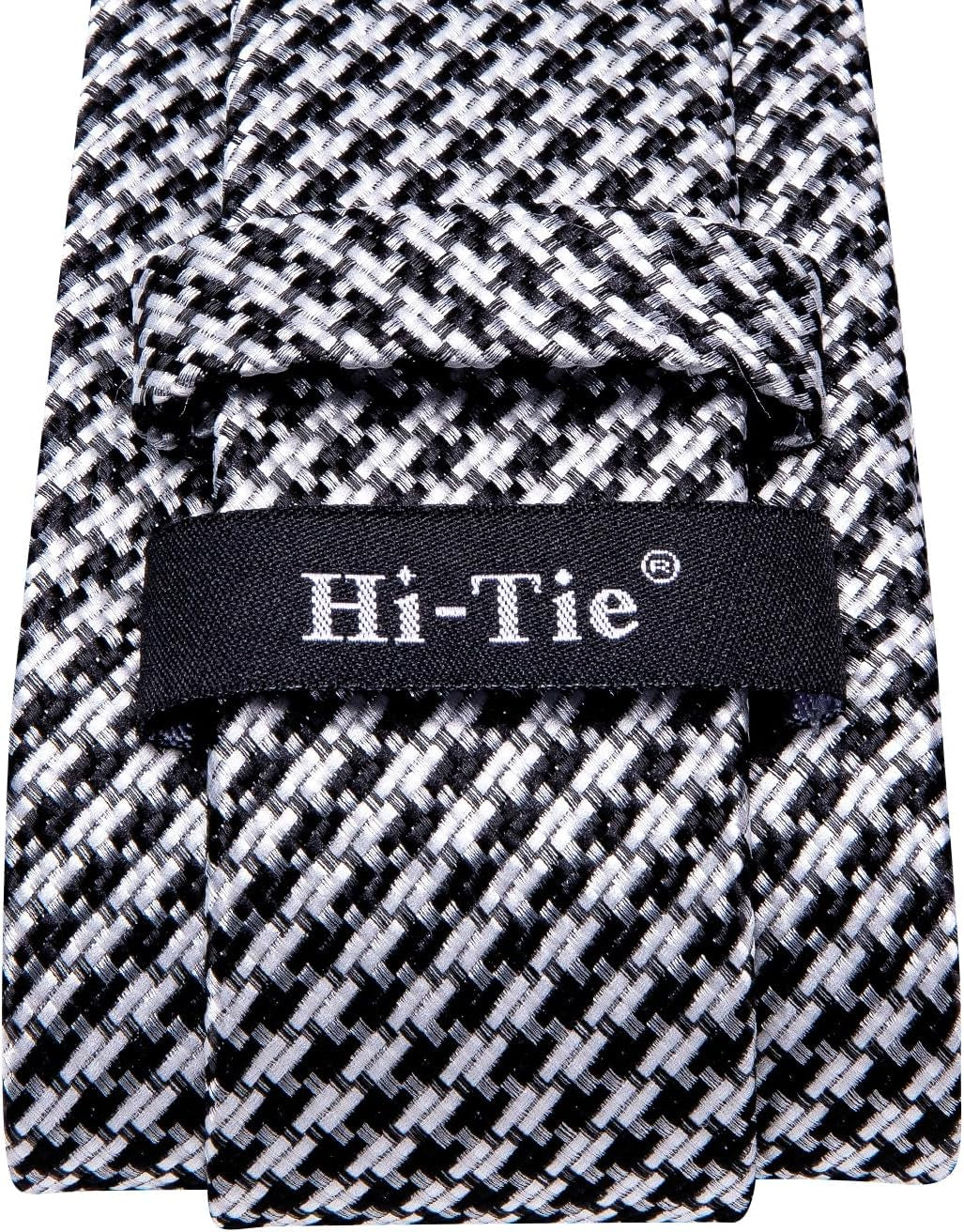 Mens Plaid Ties Classic Paisley Necktie with Handkerchief Cufflinks Set Business Stripe Tie