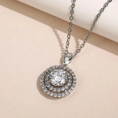 Delicate Moissanite Solitaire Necklace for Women Bridal Romantic Wedding Necklace Jewelry