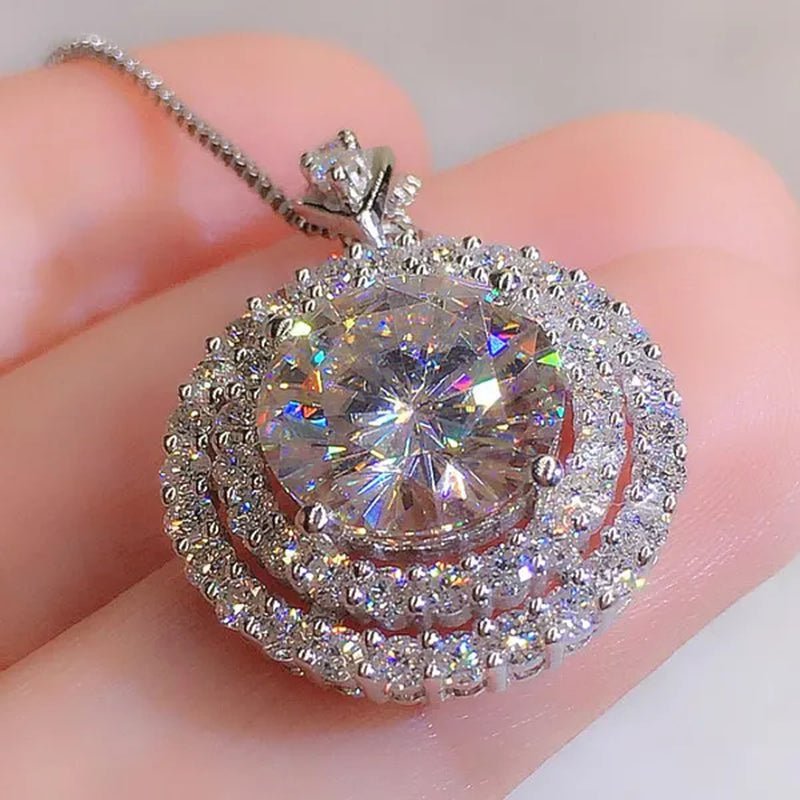 Delicate Moissanite Solitaire Necklace for Women Bridal Romantic Wedding Necklace Jewelry