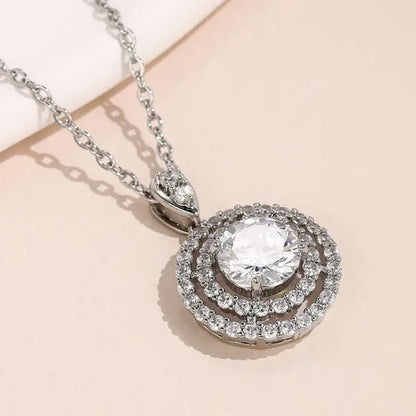 Delicate Moissanite Solitaire Necklace for Women Bridal Romantic Wedding Necklace Jewelry
