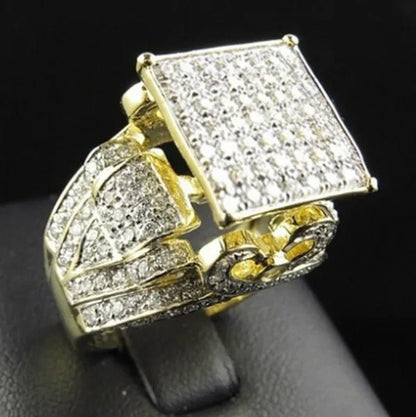Deluxe Promise Silver Pave Setting AAAAA Cz Diamond Engagement Band Rings for Women Men Wedding Jewelry Gift - WORLD TIME VISITS