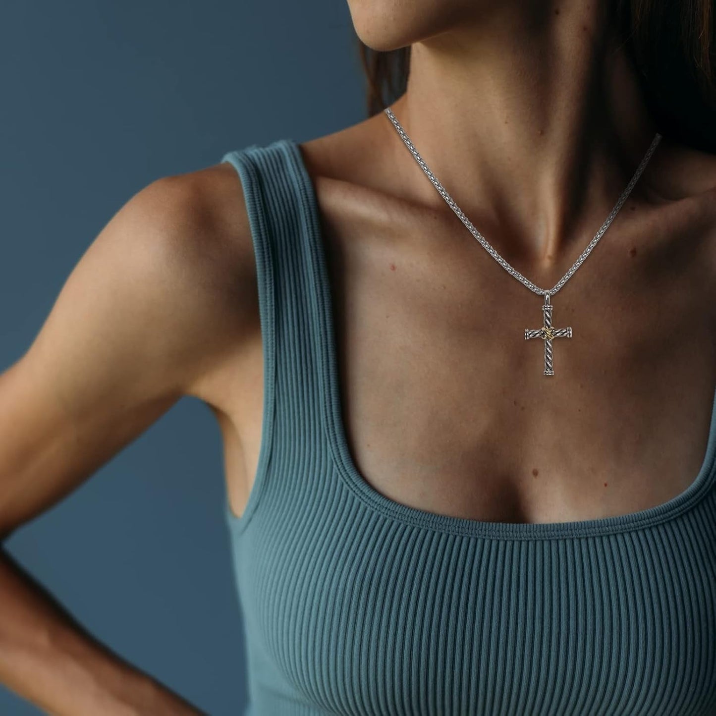 Designer Jewelry Inspired Twisted Cable Wire Cross Necklace for Women Men Fashion Brand Jewelry Gift - WORLD TIME VISITS