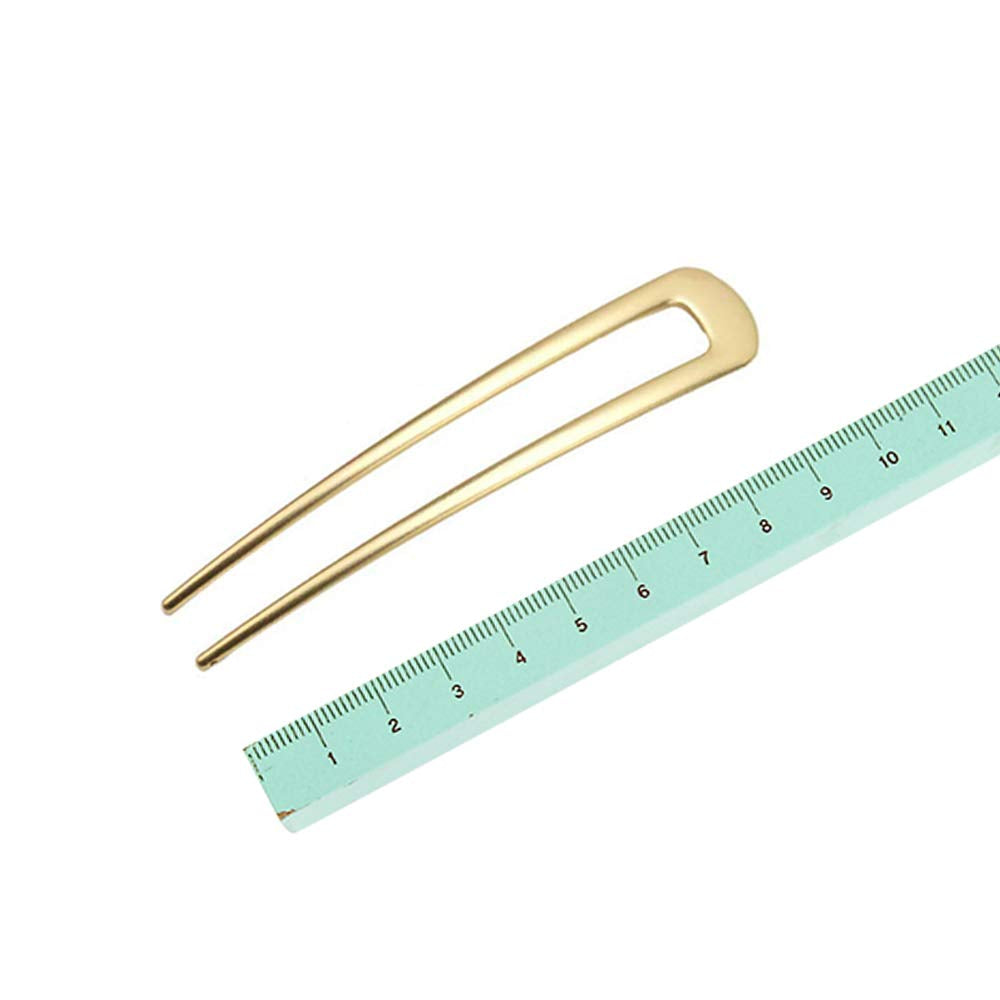 [2 Pack]  U-Shape Hairpins, Bride Hair Accessories Hair Pins Clip Vintage Hair Stick,Hairstyle Chignon for Women Girls-Gold