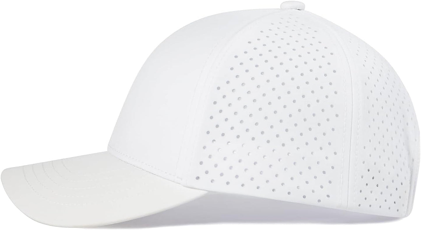 Men Quick Dry Baseball Cap Laser Cut Mesh Ball Curved Brim Snapback Hat