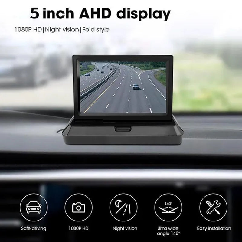 5 Inch TFT LCD Car Reverse Monitor with 12 LED Car Rear View Camera Foldable Car Monitor Display Parking System - WORLD TIME VISITS