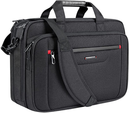 Laptop Briefcase Premium Laptop Case Fits up to 17.3 Inch Business Shoulder Bag Laptop Expandable Water-Repellent Messenger Bag for Men/Women Computer Bag for Travel/Business/Black - WORLD TIME VISITS