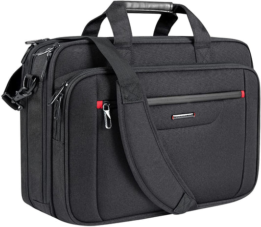 Laptop Briefcase Premium Laptop Case Fits up to 17.3 Inch Business Shoulder Bag Laptop Expandable Water-Repellent Messenger Bag for Men/Women Computer Bag for Travel/Business/Black - WORLD TIME VISITS