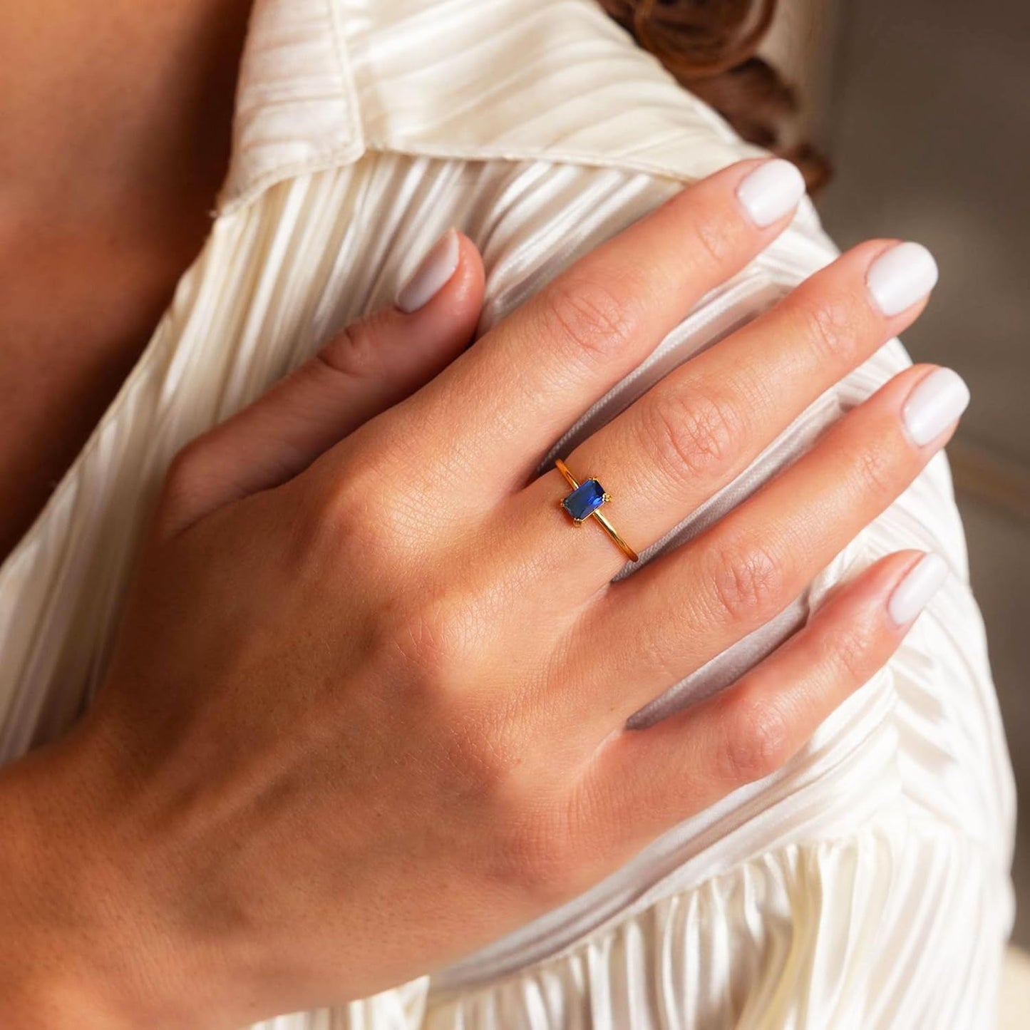 Gold Birthstone Rings for Women Non Tarnish 14K Gold Plated Birthstone Ring Gold Emerald Rings for Birthday Gifts Trendy Stuff Dainty Birthstone Rings Personalized Jewelry Gifts - WORLD TIME VISITS