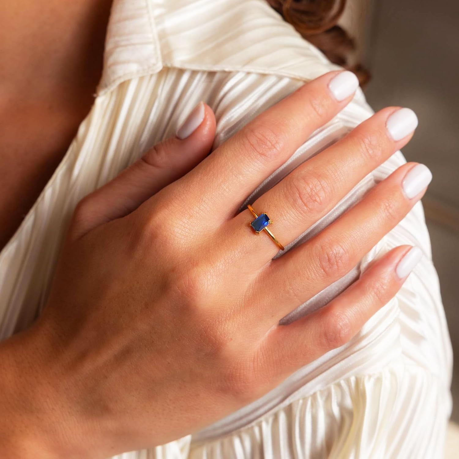 Gold Birthstone Rings for Women Non Tarnish 14K Gold Plated Birthstone Ring Gold Emerald Rings for Birthday Gifts Trendy Stuff Dainty Birthstone Rings Personalized Jewelry Gifts - WORLD TIME VISITS