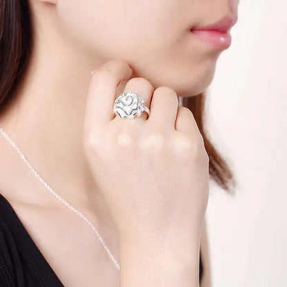 Women's Fashion 925 Sterling Silver Rose Flower Earrings Elegant Necklace Rings Bracelets Bangle Bridal Wedding Jewelry Set - WORLD TIME VISITS