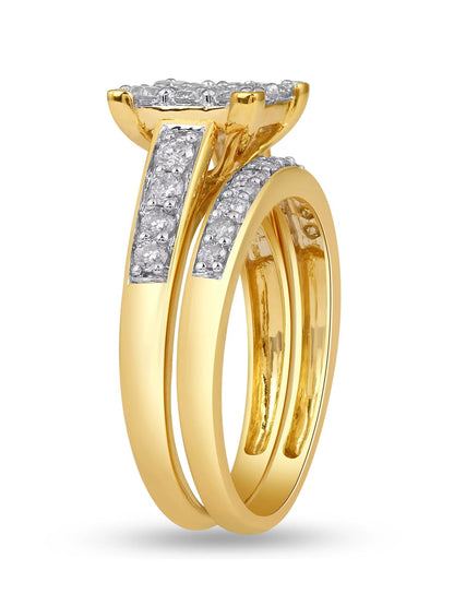 1.00 Carat T.W. Diamond Wedding Ring Set in 10K Yellow Gold (L, I2-I3)