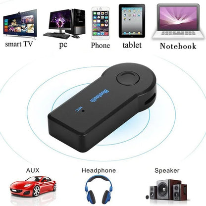 1 Pack Bluetooth Receiver/Bluetooth Car Kit, Portable Universal Aux Adapter 3.5Mm Auxiliary Stereo Output Music Streaming Sound System Hands-Free Audio Adapter & Wireless Car Kits for Home, Car, Wired Headset Earphones