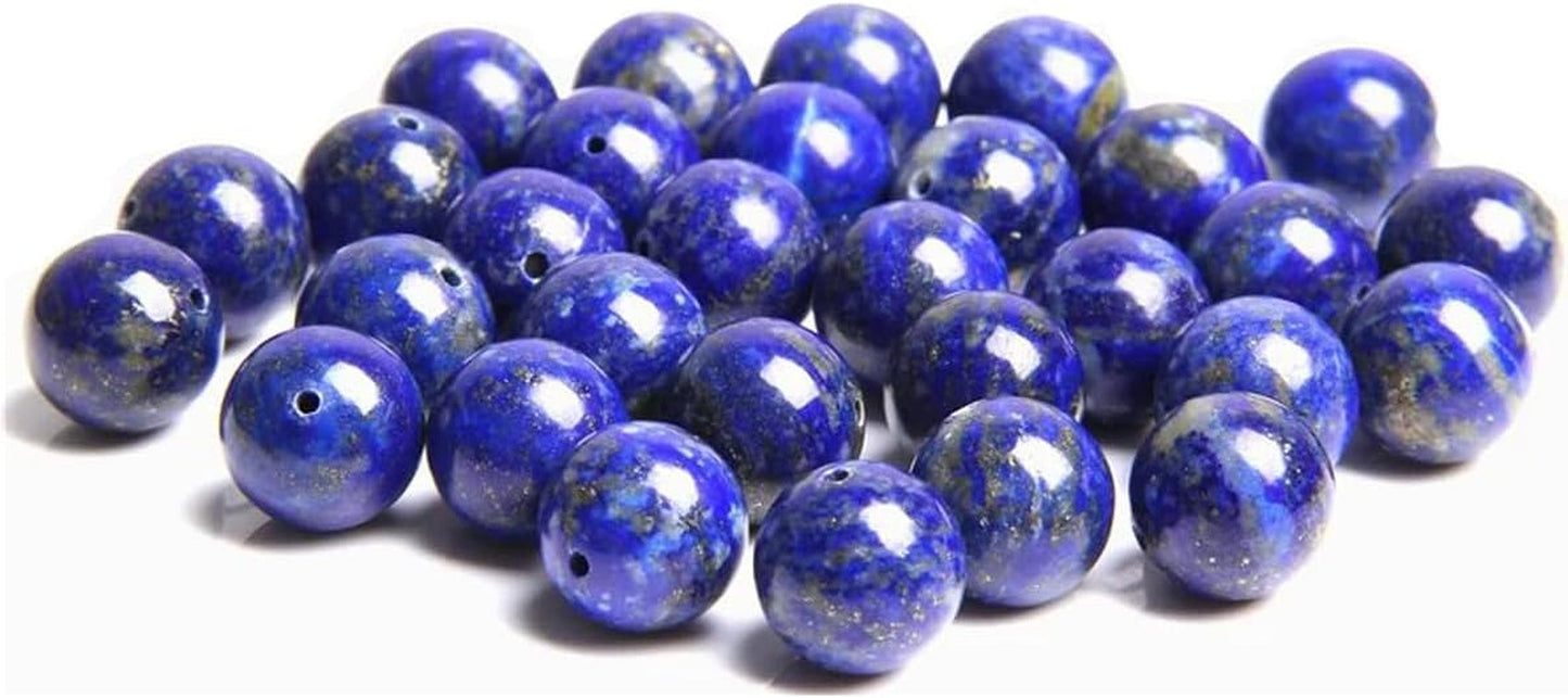 45Pcs 8Mm Natural Lapis Lazuli Stone Beads round Loose Gemstone Beads for Jewelry Making Strand 15 Inch