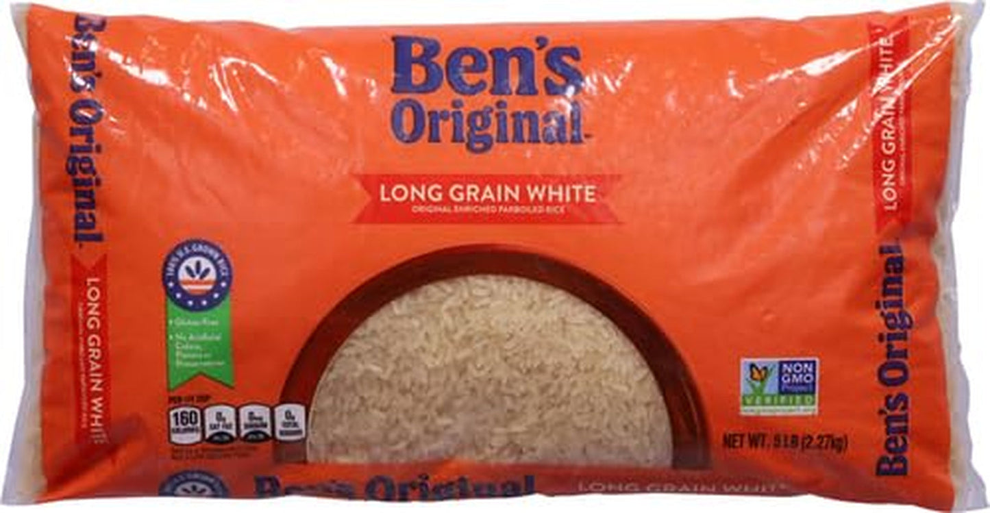 Enriched Long Grain White Rice, Parboiled Rice, 5 Lb Bag