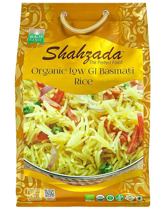 Diabetic Friendly, Specially Processed Basmati Rice 10 Lbs | Low G.I. Index Value, 100% USDA ORGANIC Certified Rice, Extra Long Grain, Vegan NON - GMO, Vegan, Gluten, Soy, Egg Free, Resealable Zip - Lock Bag to Seal Freshness - Tradition of Quality |10 Pound Pa - WORLD TIME VISITS