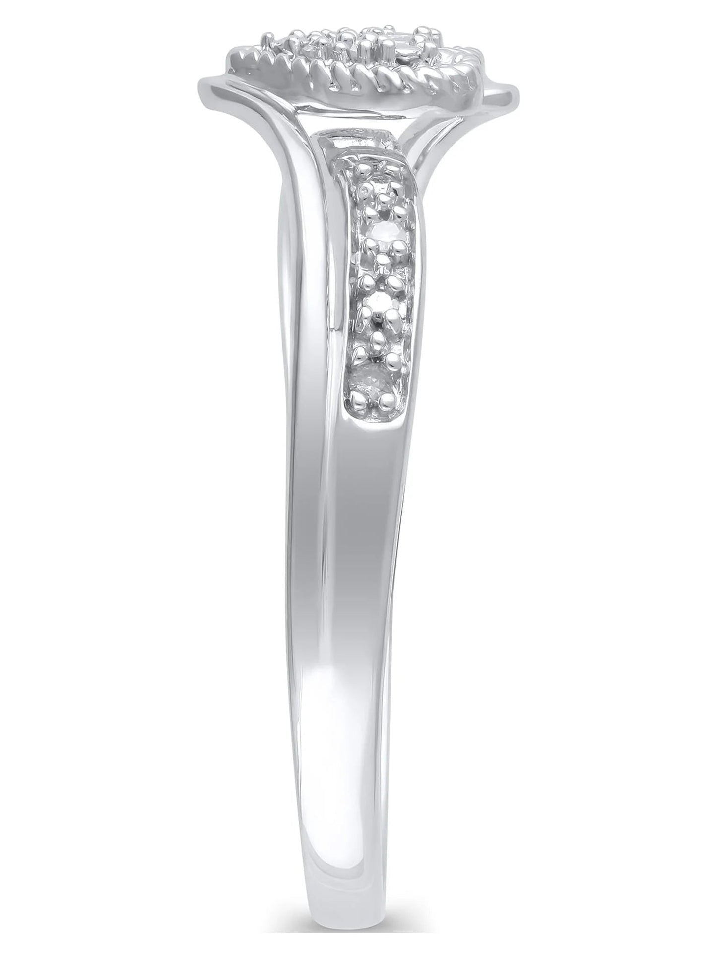 Diamond Accent (I3 Clarity, J-K Color)  Diamond Heart Promise Ring in 10K White Gold, Size 9