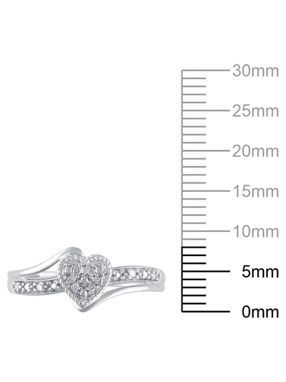 Diamond Accent (I3 Clarity, J-K Color)  Diamond Heart Promise Ring in 10K White Gold, Size 9