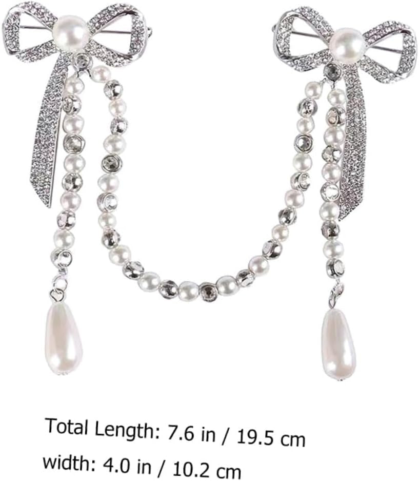Diamond Tassel Pearl Brooch Chain Alloy Shiny Corsage Women'S Unique Brooch for Parties and Daily Wear - WORLD TIME VISITS