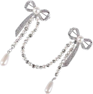 Diamond Tassel Pearl Brooch Chain Alloy Shiny Corsage Women'S Unique Brooch for Parties and Daily Wear