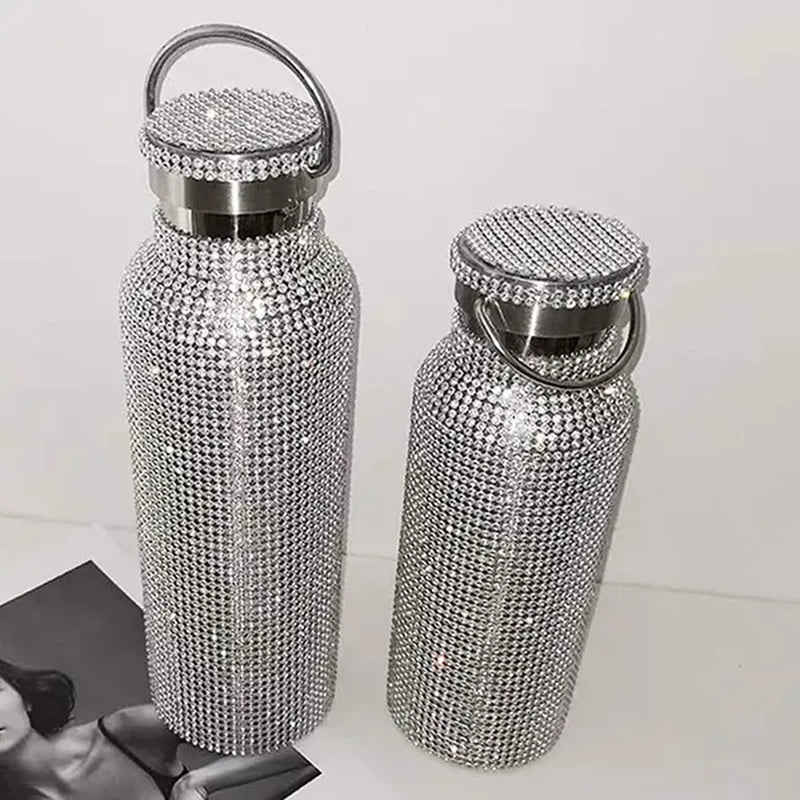 Diamond Water Bottle, Stainless Steel Insulated Water Bottle 12/17/25Oz, Glitter Water Bottles for Women - WORLD TIME VISITS