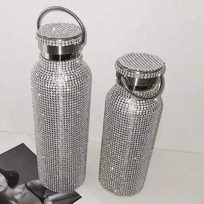 Diamond Water Bottle, Stainless Steel Insulated Water Bottle 12/17/25Oz, Glitter Water Bottles for Women - WORLD TIME VISITS