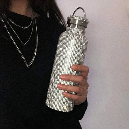 Diamond Water Bottle, Stainless Steel Insulated Water Bottle 12/17/25Oz, Glitter Water Bottles for Women