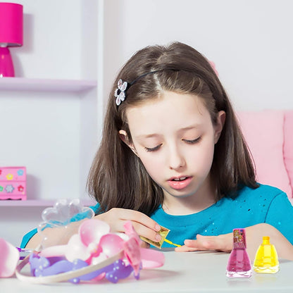 Disney Princesses Super Sparkly Peel - Off Nail Polish Deluxe Present Set for Girls, 18 Colors - WORLD TIME VISITS
