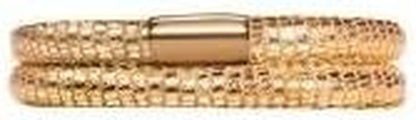 Double Gold Reptile Bracelet W/Gold Plated Lock, 1051-38 (7.5 Inch)
