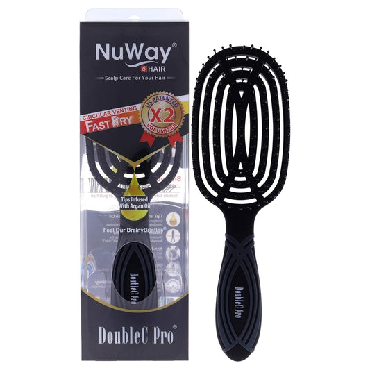 ® Doublec PRO® U.S. Patented Double Curved Detangling Brush Is Hair Dryer Safe (Black) - WORLD TIME VISITS