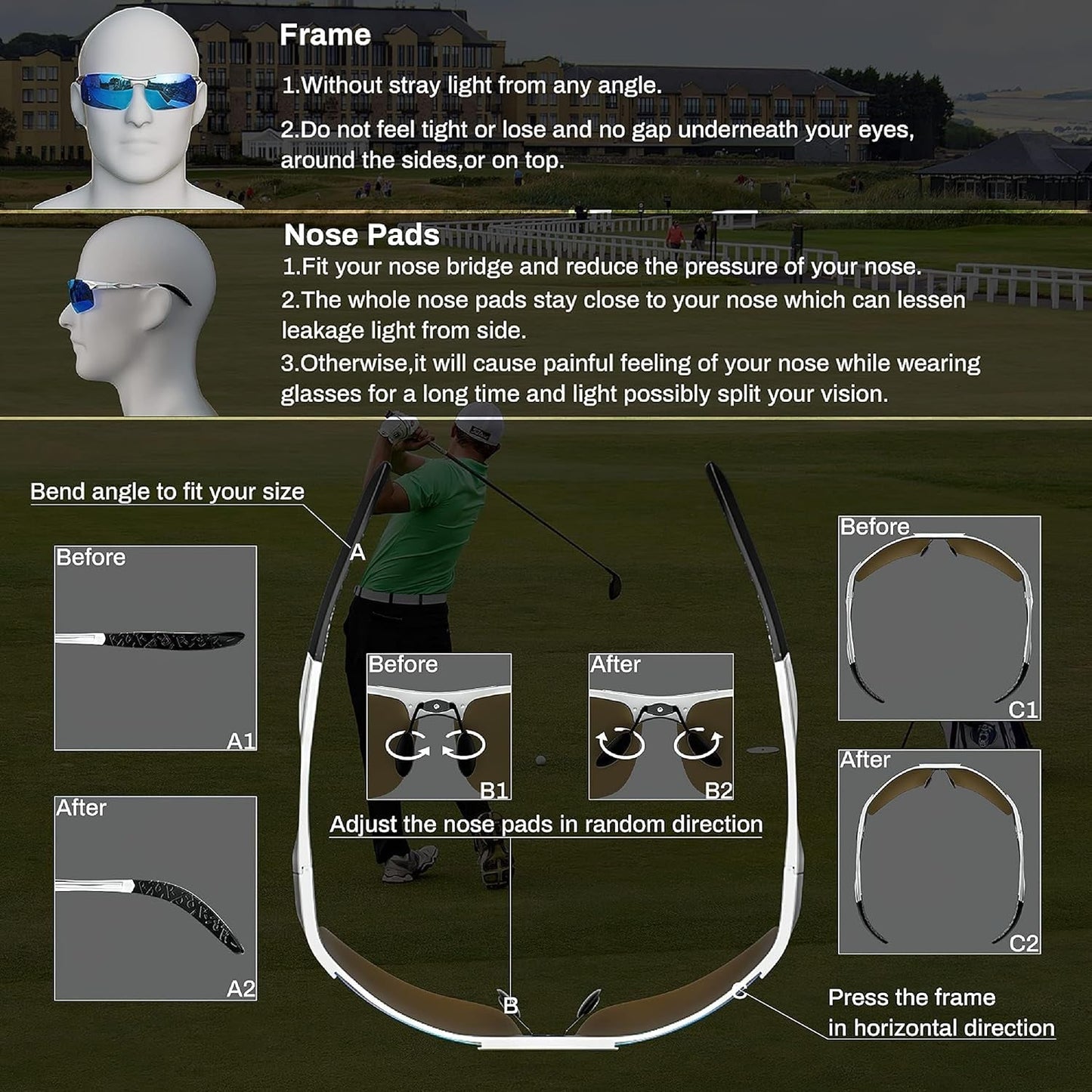 Driving HD Polarized UV400 Protection Ultra Light Al-Mg Golf Fishing Outdoor Sunglasses