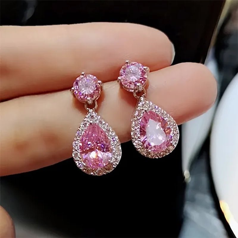 Drop Earrings Exquisite Silver Plated Stud Earrings Natural Amethyst Citrine Gemstones Engagement Earrings for Women Jewelry Gift - WORLD TIME VISITS