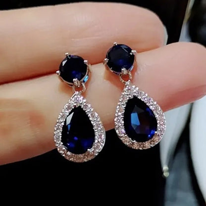 Drop Earrings Exquisite Silver Plated Stud Earrings Natural Amethyst Citrine Gemstones Engagement Earrings for Women Jewelry Gift