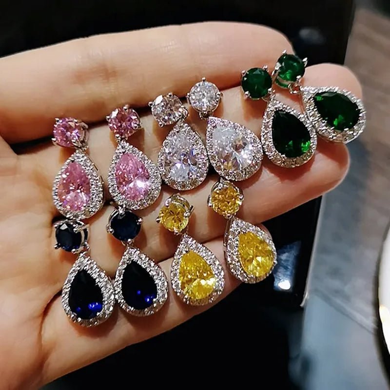 Drop Earrings Exquisite Silver Plated Stud Earrings Natural Amethyst Citrine Gemstones Engagement Earrings for Women Jewelry Gift - WORLD TIME VISITS