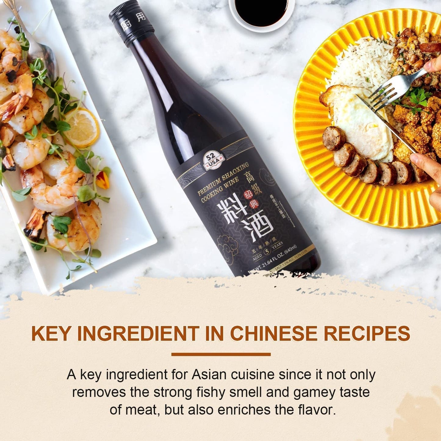 Premium Shaoxing Cooking Wine, Chinese Asian Cooking Wine, Shao Hsing Rice Wine, Shaoxing Rice Wine, Hsing Rice Wine, Fermented Rice Wine, Homemade Asian Cooking, 640Ml