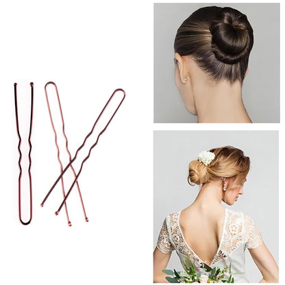 Bobby Pins, 200 PCS U Shaped Brown Hair Pins, 2.4 Inch for Buns & Updos, Non-Slip Hair Pins for Women & Girls, French Twists, Buns & Waved Hairstyles